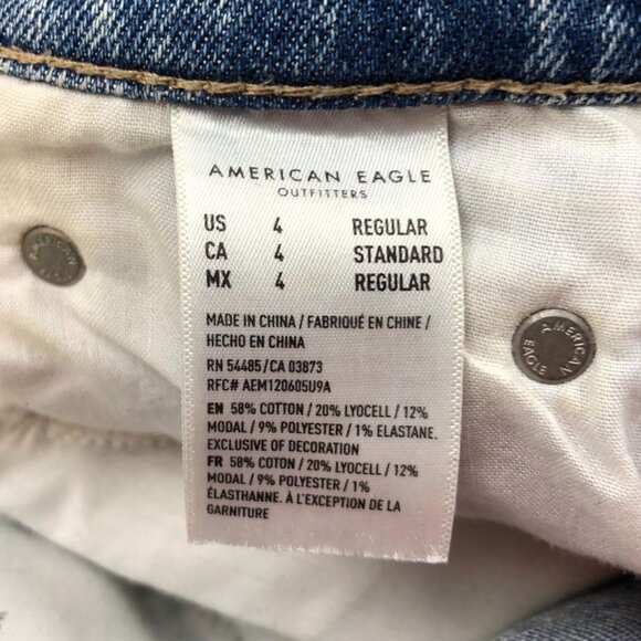 American Eagle Women Jeans Size 4 Lot Of Two Destroyed Blue Denim Casual Classic - Picture 4 of 16
